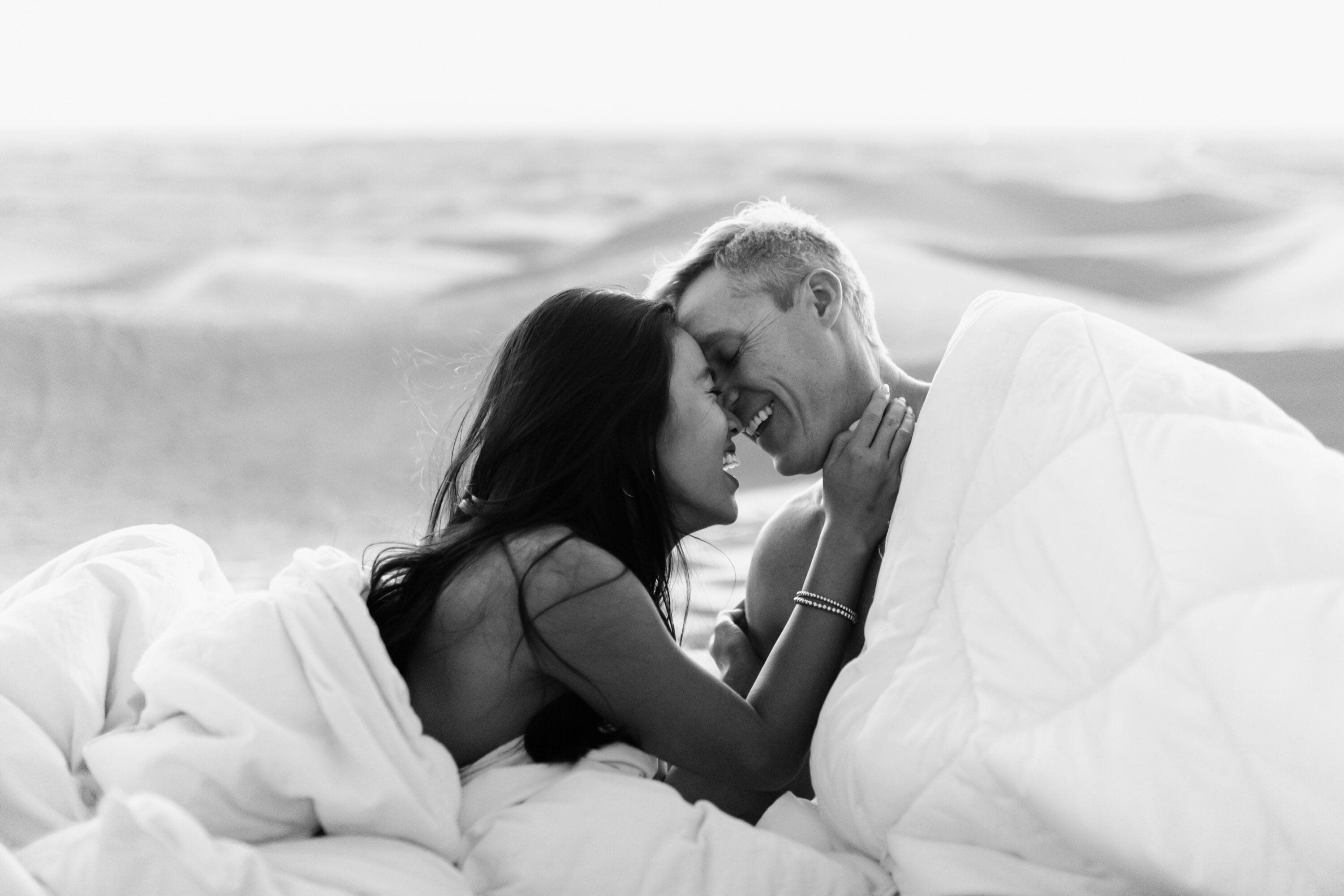 a couple laying together